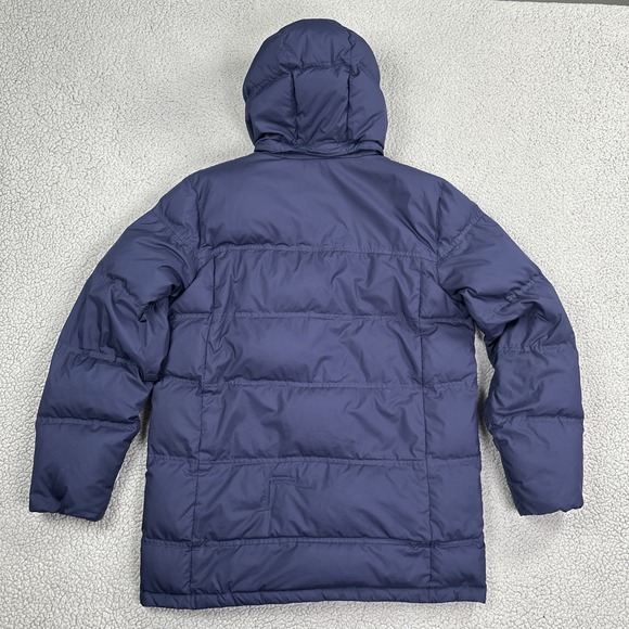 LL Bean Puffer Downtek Jacket Men Medium Reg Blue Removable Hood Pertex 295958 - Picture 13 of 16